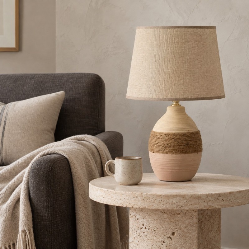 Rocco Handmade Simple Rustic Ceramic Table Lamp