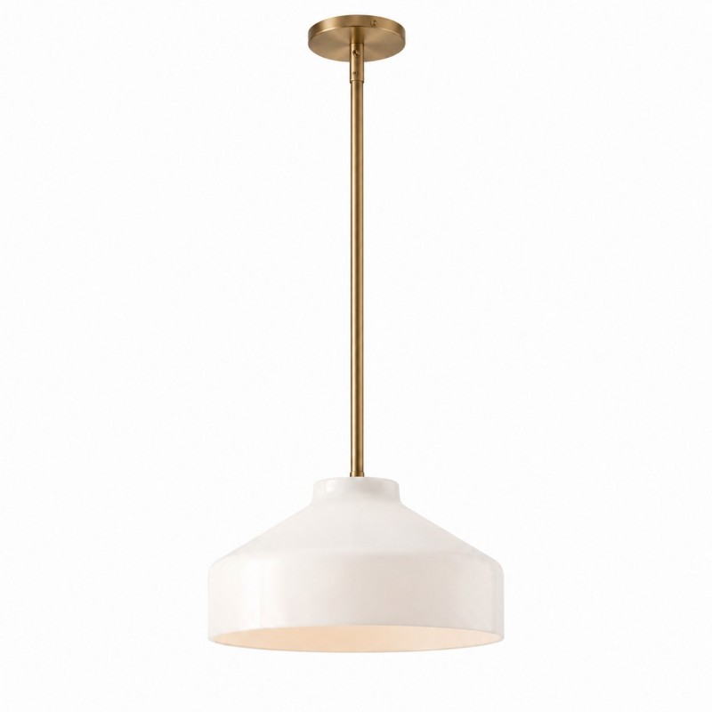Drilon Modern Brass Rod Glass Shade Pendant Light
