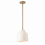 Drilon Modern Brass Rod Glass Shade Pendant Light