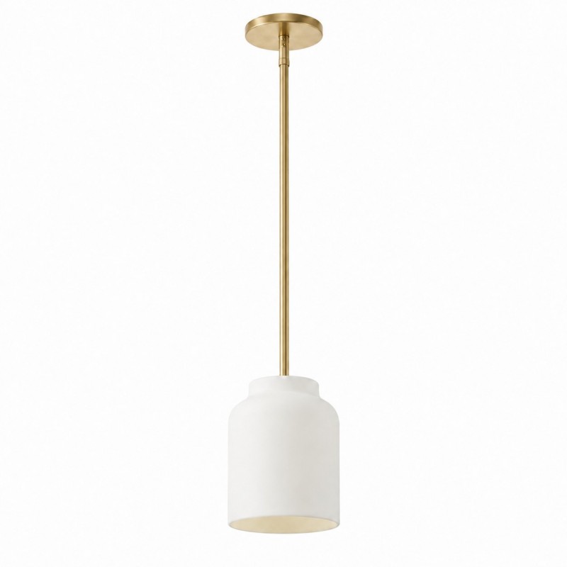 Drilon Modern Brass Rod Glass Shade Pendant Light
