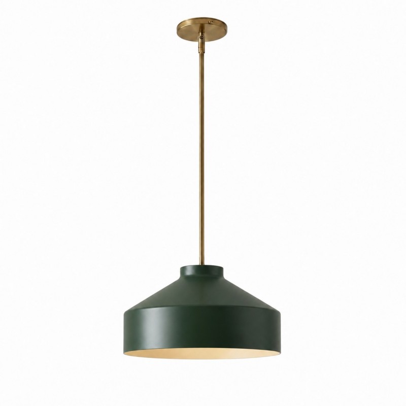 Drilon Modern Brass Rod Glass Shade Pendant Light