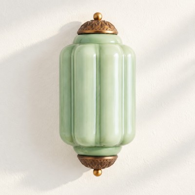 Michael Vintage Eloise Milk Glass Flush Wall Light
