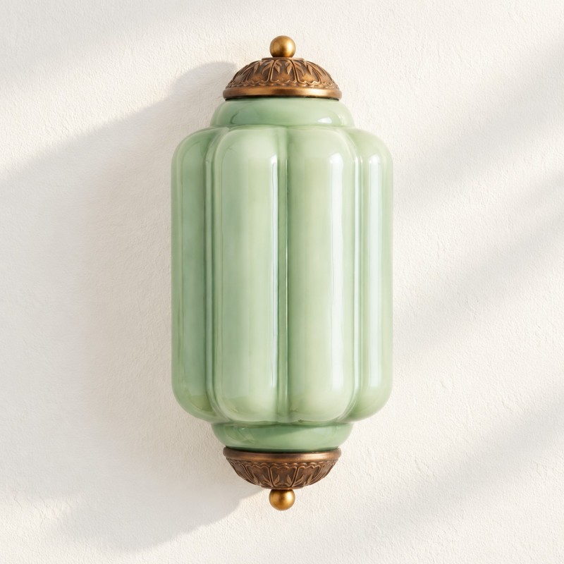 Michael Vintage Eloise Milk Glass Flush Wall Light