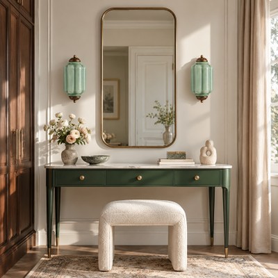 Michael Vintage Eloise Milk Glass Flush Wall Light