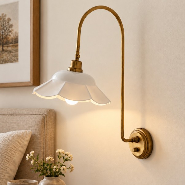 Enzo Elegant Vintage Bloom Metal Wall Sconce