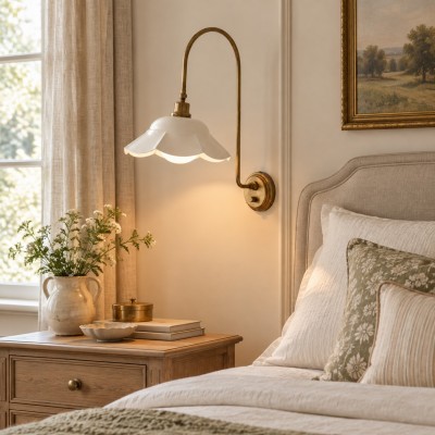 Enzo Elegant Vintage Bloom Metal Wall Sconce