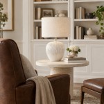 Ulysse Rustic Ceramic Pot Drum Shade Table Lamp