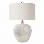 Ulysse Rustic Ceramic Pot Drum Shade Table Lamp
