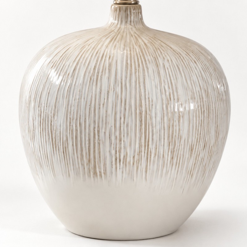 Ulysse Rustic Ceramic Pot Drum Shade Table Lamp