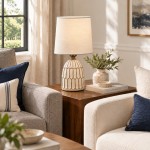 Iverna Mini Boho Hand-Painted Ceramic End Table Lamp