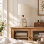 Iverna Mini Boho Hand-Painted Ceramic End Table Lamp