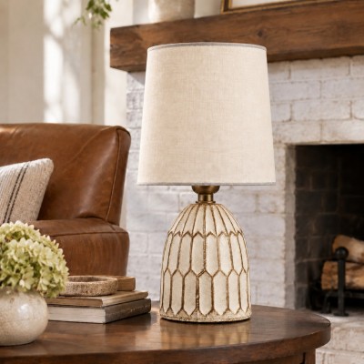 Iverna Mini Boho Hand-Painted Ceramic End Table Lamp
