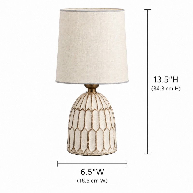 Iverna Mini Boho Hand-Painted Ceramic End Table Lamp