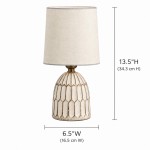 Iverna Mini Boho Hand-Painted Ceramic End Table Lamp