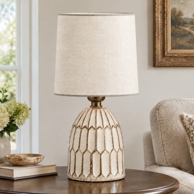 Iverna Mini Boho Hand-Painted Ceramic End Table Lamp