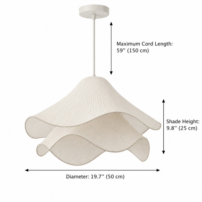 Liora Modern Petal Iron Fabric Pendant Light