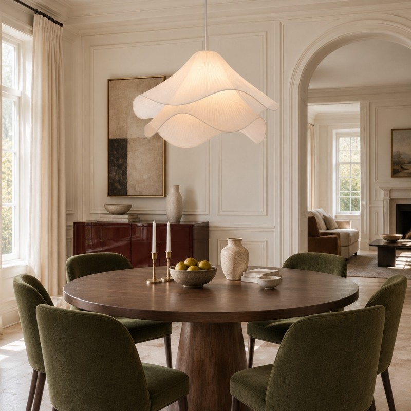 Liora Modern Petal Iron Fabric Pendant Light