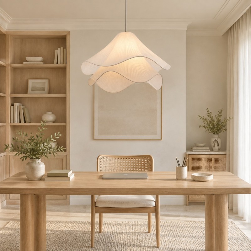 Liora Modern Petal Iron Fabric Pendant Light