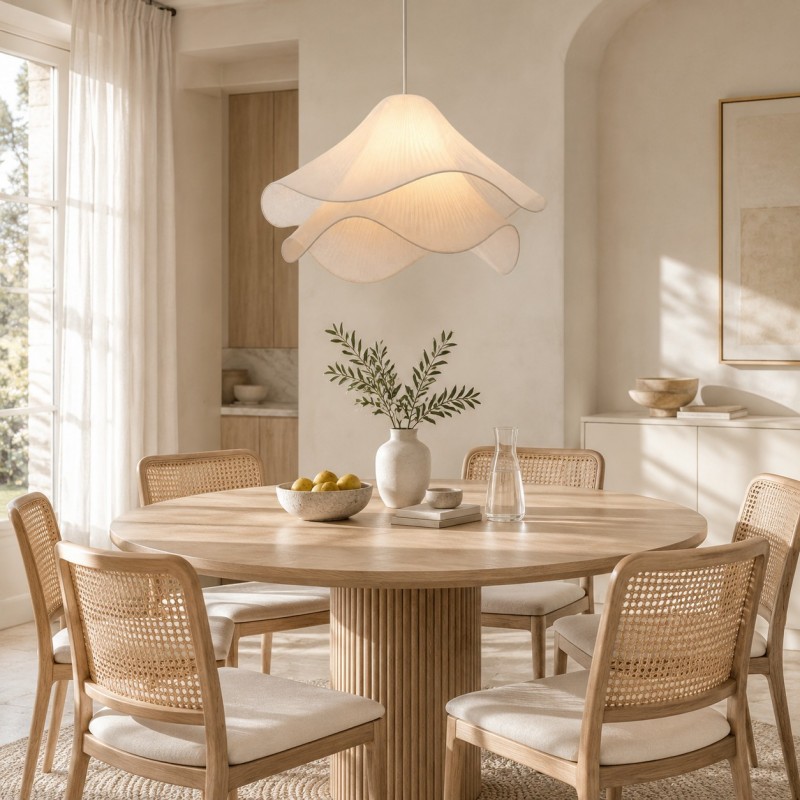 Liora Modern Petal Iron Fabric Pendant Light