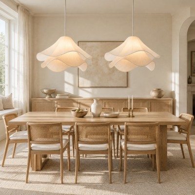 Liora Modern Petal Iron Fabric Pendant Light