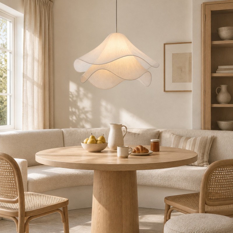 Liora Modern Petal Iron Fabric Pendant Light