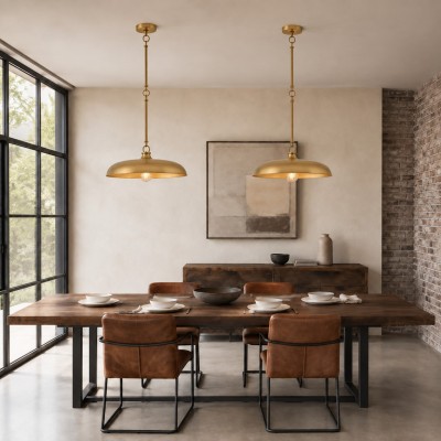 Leila Industrial Rustic Bronze Cone Shade Pendant Light