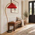 Anamika Vintage Mid Century Wooden Floor Lamp