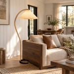 Anamika Vintage Mid Century Wooden Floor Lamp