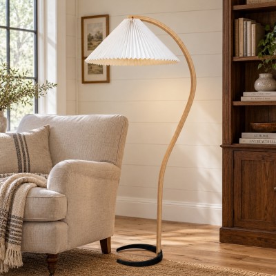 Anamika Vintage Mid Century Wooden Floor Lamp