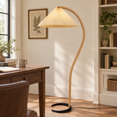 Anamika Vintage Mid Century Wooden Floor Lamp