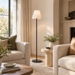 Eadweard Modern Cone White Linen Floor Lamp