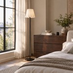 Eadweard Modern Cone White Linen Floor Lamp