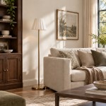 Eadweard Modern Cone White Linen Floor Lamp
