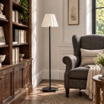 Eadweard Modern Cone White Linen Floor Lamp