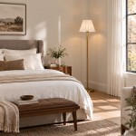 Eadweard Modern Cone White Linen Floor Lamp