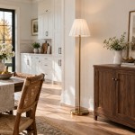 Eadweard Modern Cone White Linen Floor Lamp