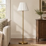 Eadweard Modern Cone White Linen Floor Lamp