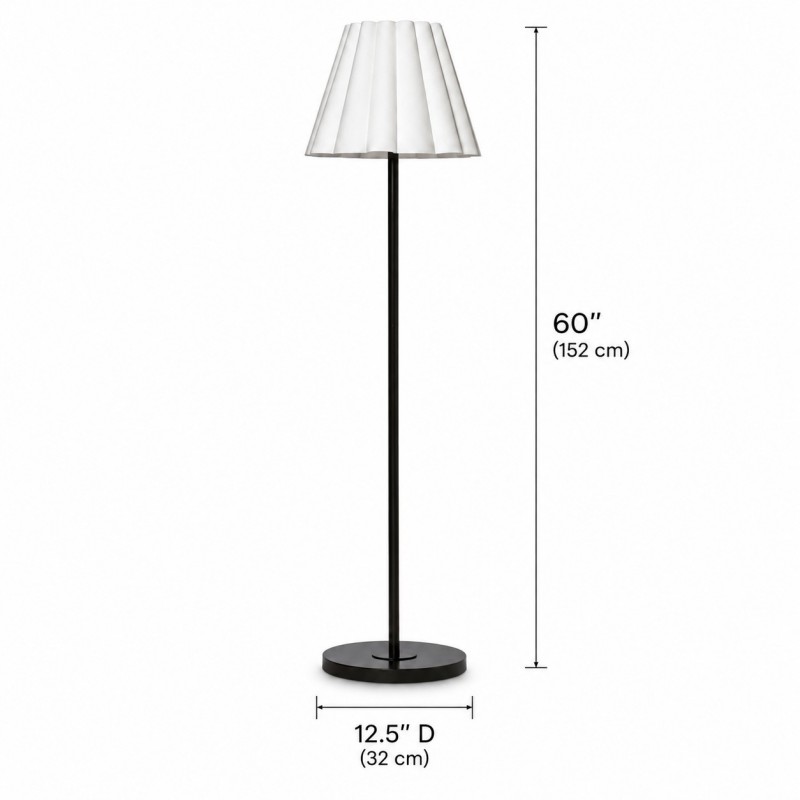 Eadweard Modern Cone White Linen Floor Lamp