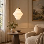 Kaelyn Bottle Shade Stained Striped Glass Pendant Light