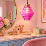 Kaelyn Bottle Shade Stained Striped Glass Pendant Light