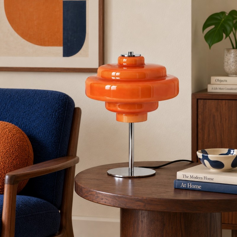 Yves Retro Multiple Colors Tiered Glass Table Lamp