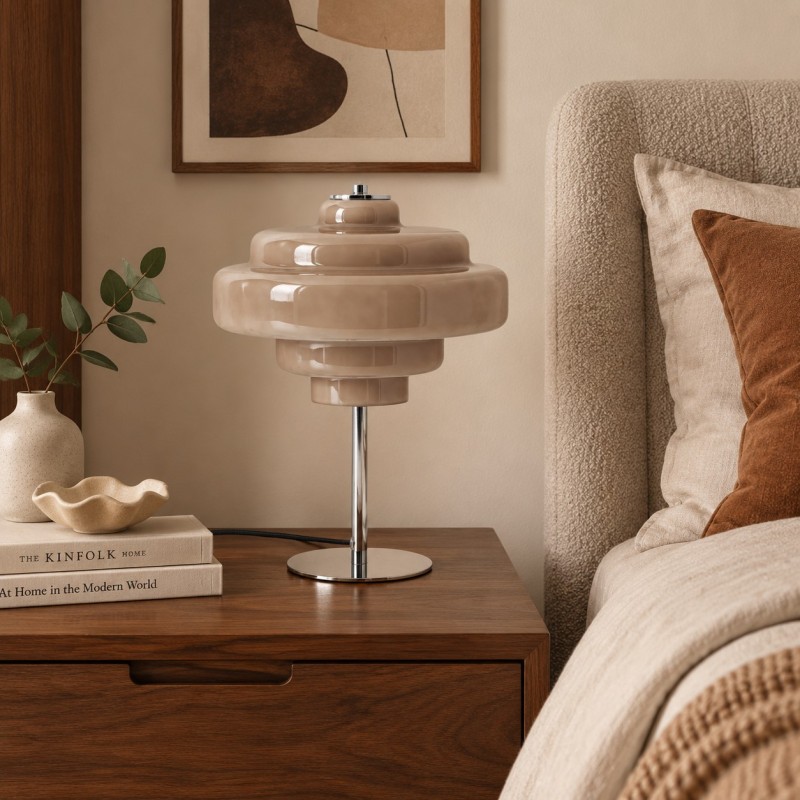 Yves Retro Multiple Colors Tiered Glass Table Lamp