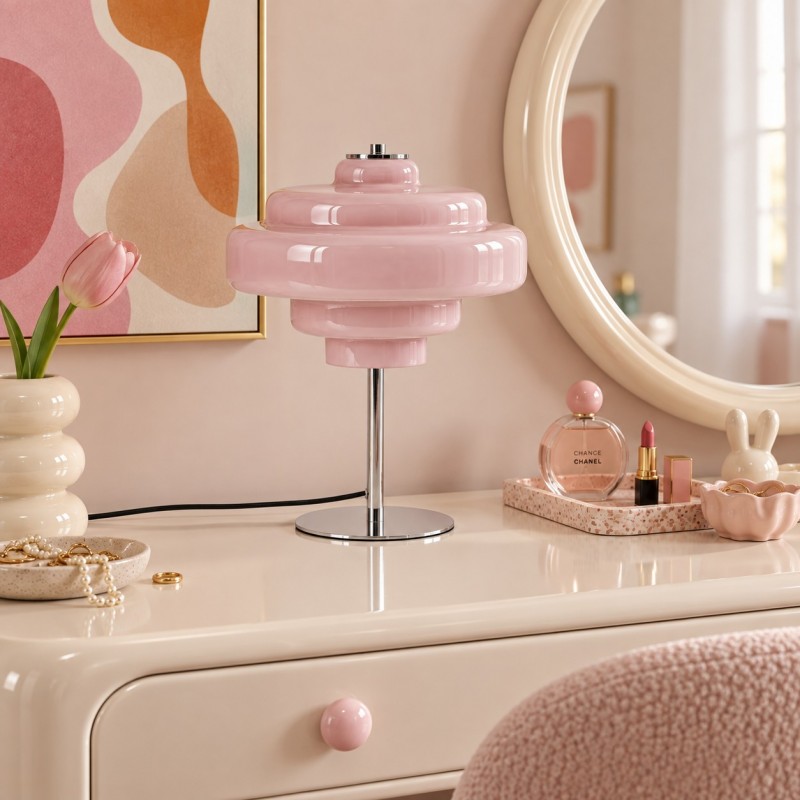 Yves Retro Multiple Colors Tiered Glass Table Lamp