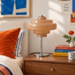 Yves Retro Multiple Colors Tiered Glass Table Lamp