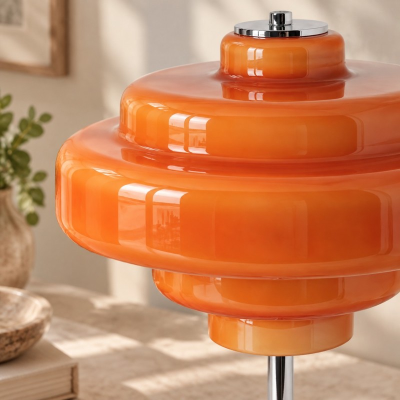 Yves Retro Multiple Colors Tiered Glass Table Lamp