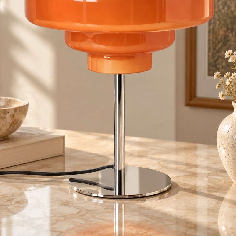 Yves Retro Multiple Colors Tiered Glass Table Lamp