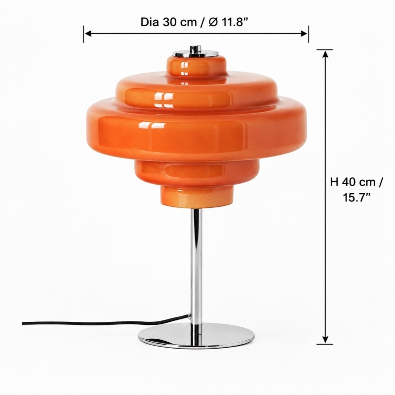 Yves Retro Multiple Colors Tiered Glass Table Lamp