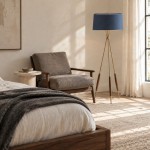 Kimaya Japanese Wabi Sabi Wood Tripod Floor Lamp