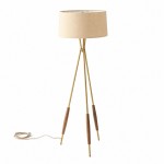 Kimaya Japanese Wabi Sabi Wood Tripod Floor Lamp