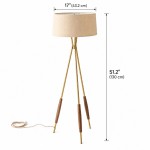 Kimaya Japanese Wabi Sabi Wood Tripod Floor Lamp